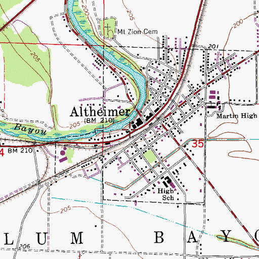 Topographic Map of Altheimer Police Department, AR