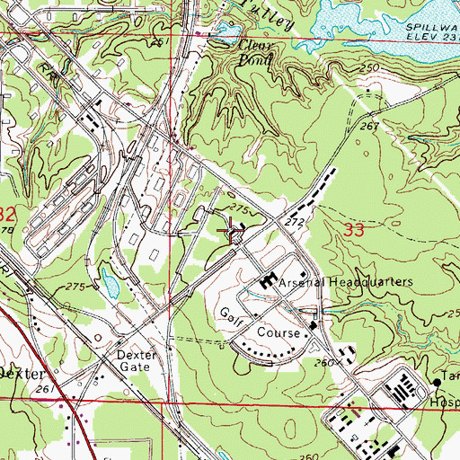 Topographic Map of Pine Bluff Arsenal, AR