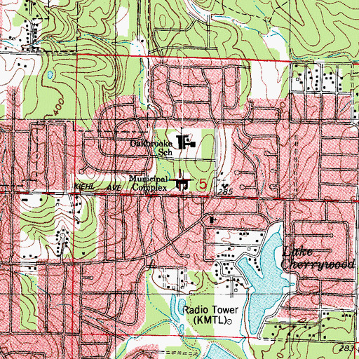 Topographic Map of Sherwood Police Department, AR