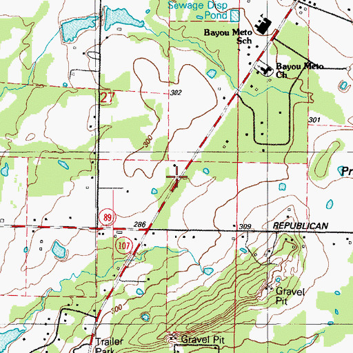Topographic Map of Pulaski County Sheriff North Central Office, AR