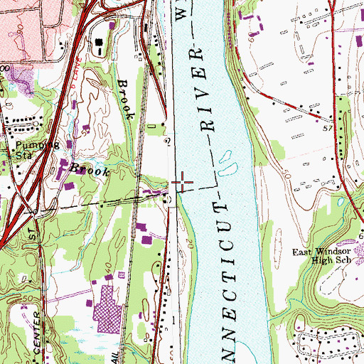 Topographic Map of Waterworks Brook, CT