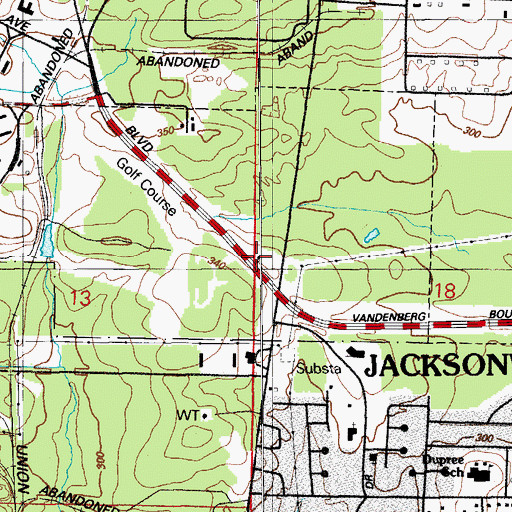 Topographic Map of Little Rock Air Force Base - Front Gate, AR