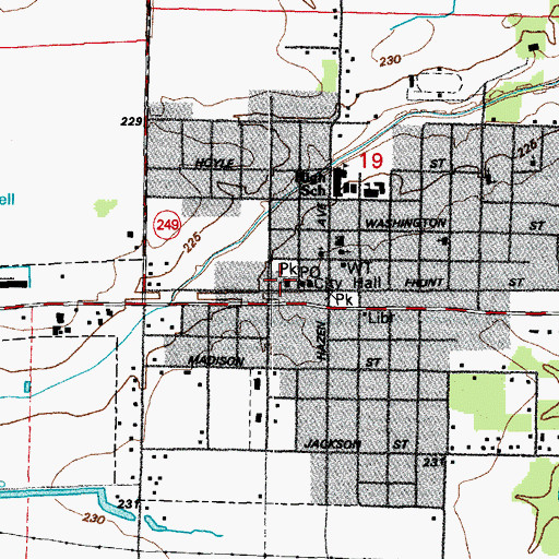 Topographic Map of Hazen Police Department, AR