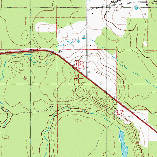 Topographic Map of United States Fish and Wildlife Felsenthal National Wildlife Refuge Park Security, AR