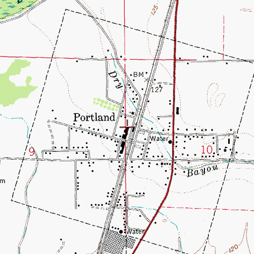 Topographic Map of Portland Police Department, AR