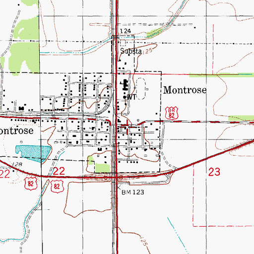 Topographic Map of Montrose Police Department, AR