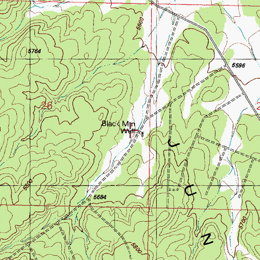 Topographic Map of Black Mountain Well, AZ