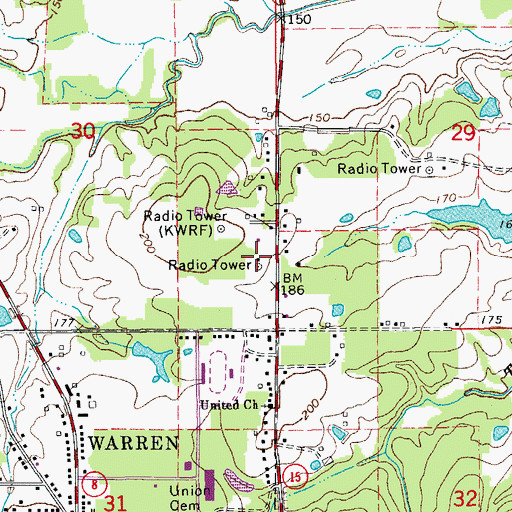 Topographic Map of Arkansas State Police Troop F, AR