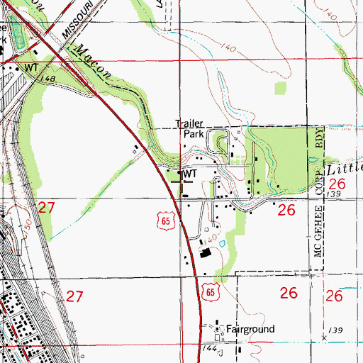 Topographic Map of McGehee Police Department, AR