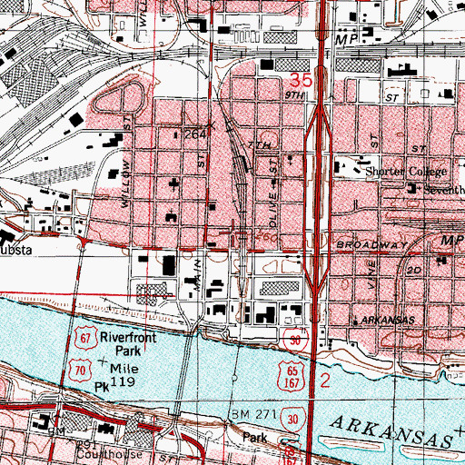 Topographic Map of North Little Rock Police Department South Substation, AR