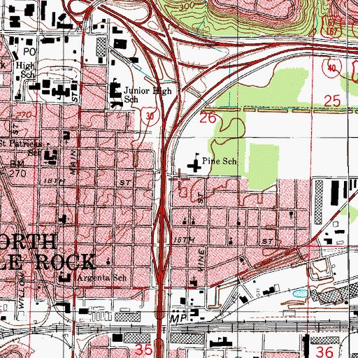 Topographic Map of North Little Rock Police Department Eastgate Office, AR