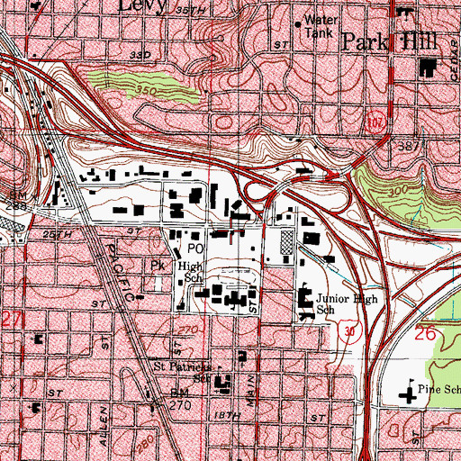 Topographic Map of North Little Rock Police Department, AR