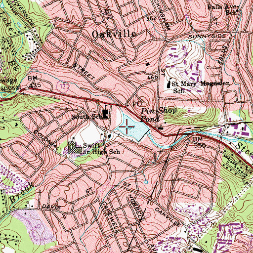 Topographic Map of Wattles Brook, CT