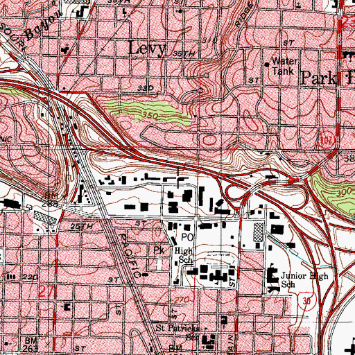 Topographic Map of Pulaski County Sheriff Department Northside Booking, AR