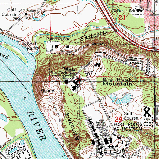 Topographic Map of Pulaski Technical College Campus Police, AR