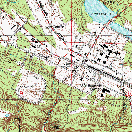 Topographic Map of Camp Robinson Police Department, AR