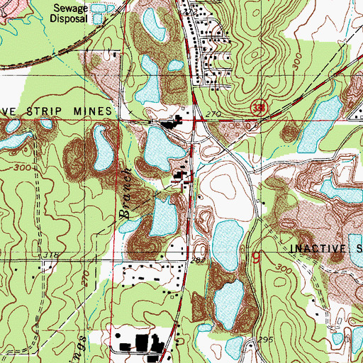 Topographic Map of Pulaski County Sheriff South Central Office, AR
