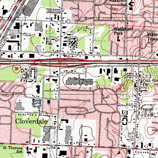 Topographic Map of Arkansas State Police Headquarters, AR