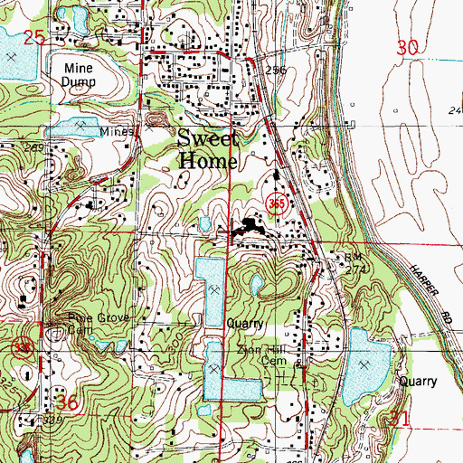 Topographic Map of Pulaski County Sheriff Southeast District Office, AR