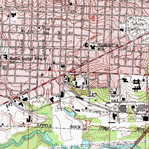 Topographic Map of Arkansas Forestry Commission Law Enforcement Division, AR