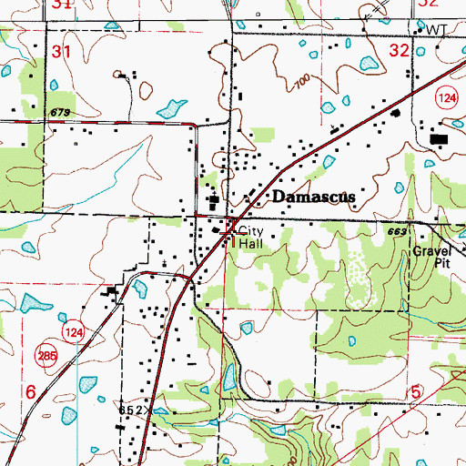 Topographic Map of Damascus Police Department, AR