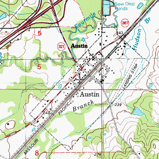 Topographic Map of Austin Police Department, AR