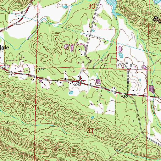 Topographic Map of Pulaski County Sheriff Southwest Office, AR