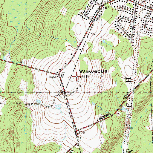 Topographic Map of Wawecus Hill, CT