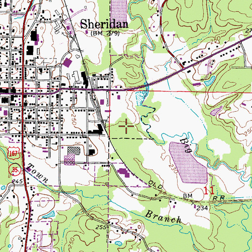 Topographic Map of Sheridan Police Department, AR