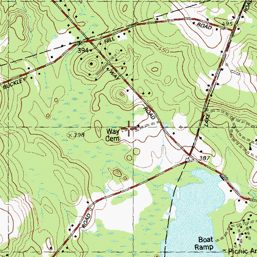 Topographic Map of Way Cemetery, CT