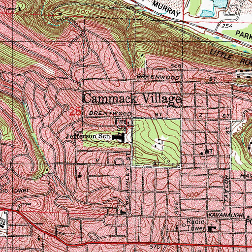 Topographic Map of Cammack Village Police Department, AR