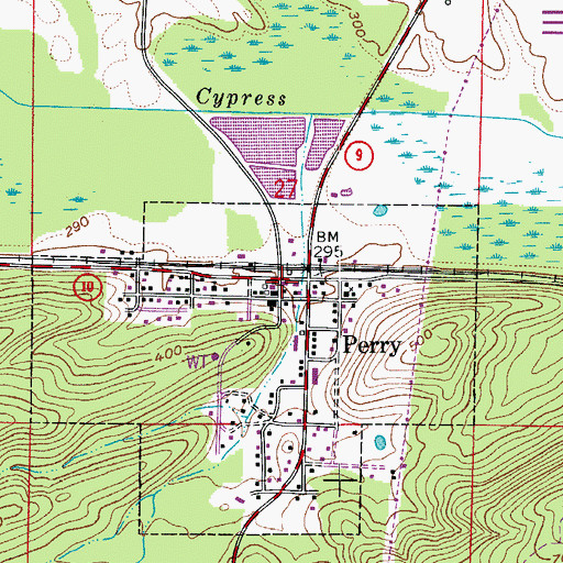 Topographic Map of Perry Police Department, AR