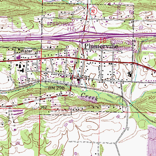 Topographic Map of Plummerville Police Department, AR