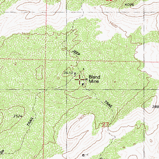 Topographic Map of Bland Mine, AZ