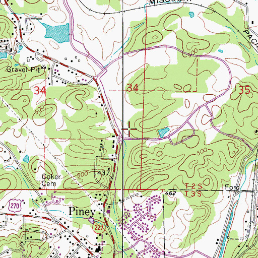Topographic Map of Arkansas State Police Troop K, AR