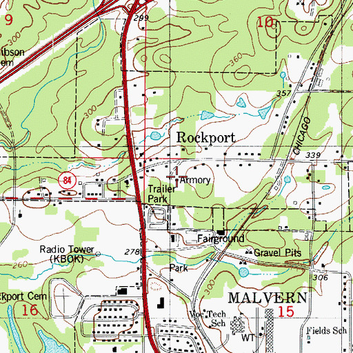 Topographic Map of Rockport Police Department, AR