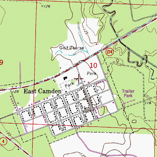 Topographic Map of East Camden Police Department, AR