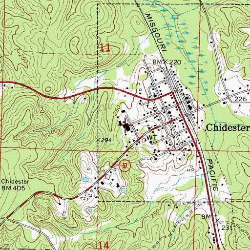 Topographic Map of Chidester Police Department, AR
