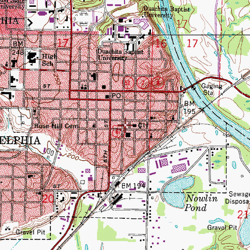 Topographic Map of Clark County Sheriff's Office, AR