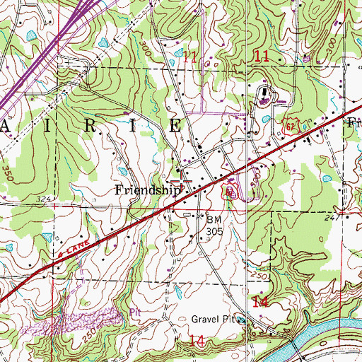 Topographic Map of Friendship Police Department, AR