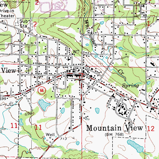 Topographic Map of Mountain View Police Department, AR
