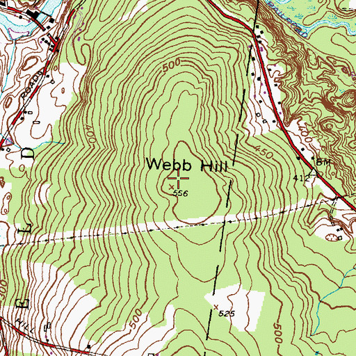 Topographic Map of Webb Hill, CT