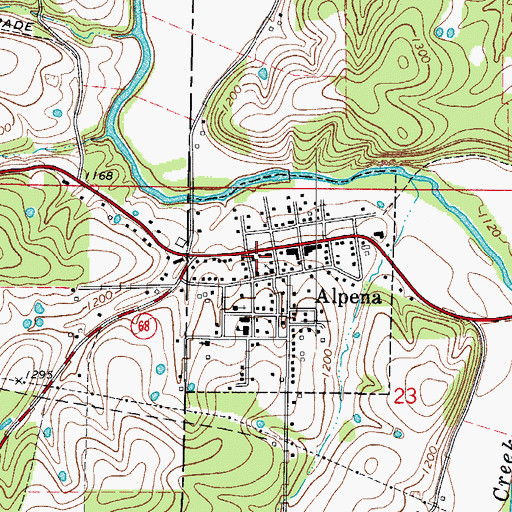 Topographic Map of Alpena Police Department, AR