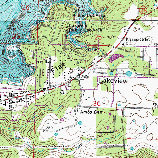 Topographic Map of Lakeview Police Department, AR
