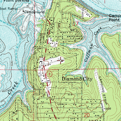 Topographic Map of Diamond City Police Department, AR