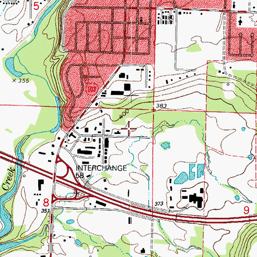 Topographic Map of Johnson County Sheriff's Office, AR