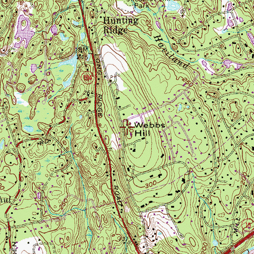 Topographic Map of Webbs Hill, CT