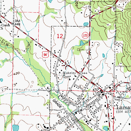 Topographic Map of Lamar Police Department, AR