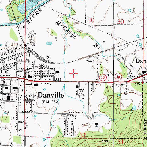 Topographic Map of Danville Police Department, AR