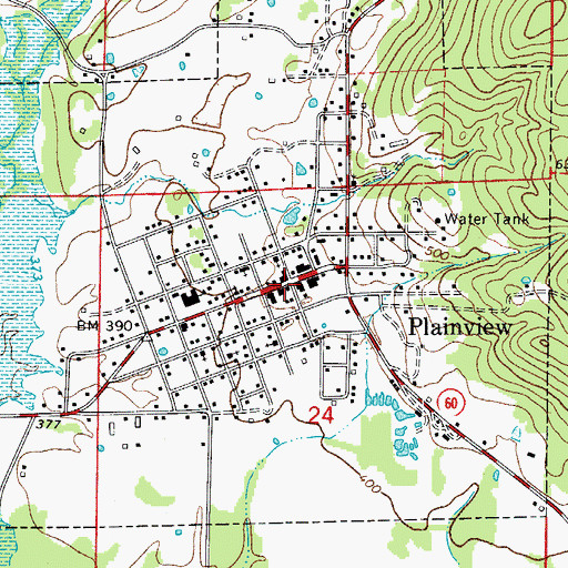 Topographic Map of Plainview Police Department, AR